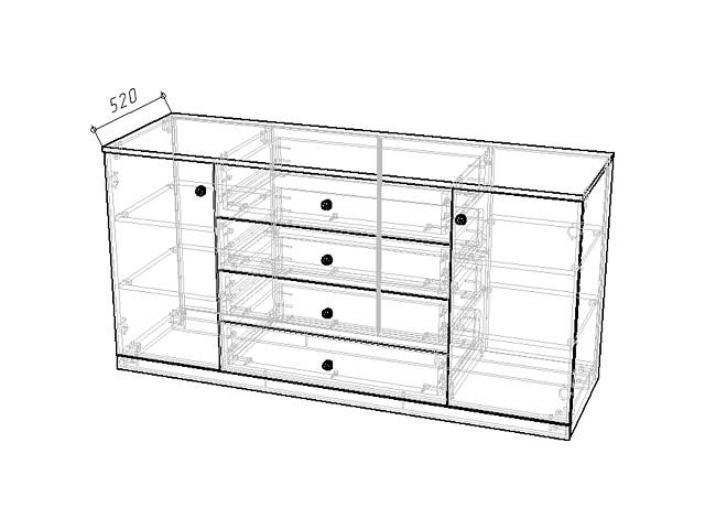 Комод Скарабей - 3 МДФ Белый