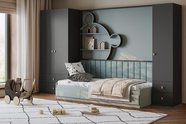 Детская стенка Банни - 8 МДФ Черный Агат