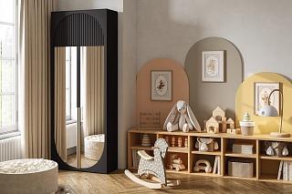 Шкаф распашной Брей - 1.2 с антресолью Черный