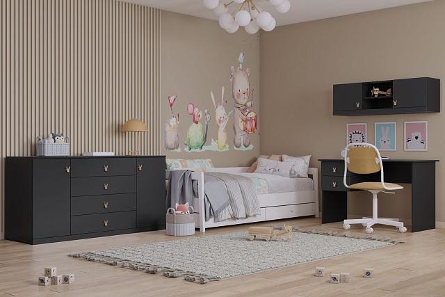 Детская стенка Банни - 9 МДФ Черный Агат