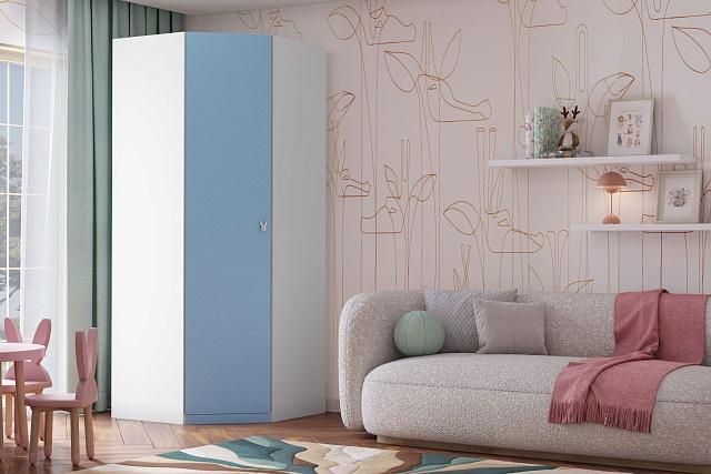 Шкаф угловой Банни МДФ Пастельно-Синий