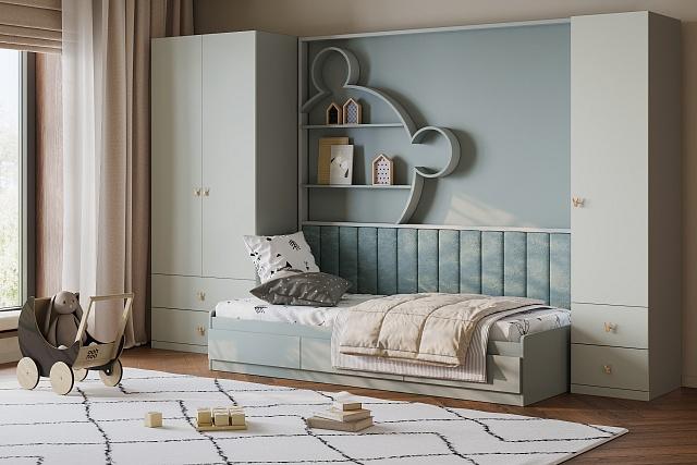 Детская стенка Банни - 8 МДФ Светло-Серый