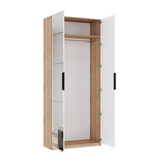 Шкаф распашной Астрис - 2 с зеркалом Белый