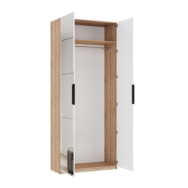 Шкаф распашной Астрис - 2 с зеркалом Белый