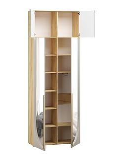 Шкаф распашной Брей - 1.2 с антресолью Дуб Золотистый / Кашемир