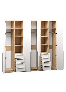 Шкаф распашной Хейсон - 16 Дуб Золотистый / Белый