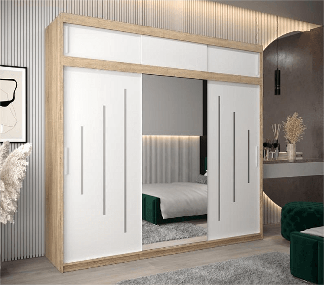 Шкаф-купе Валмиера NEW - 5А Дуб Сонома / Белый