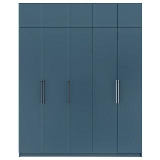 Шкаф распашной Калифорния - 5 с антресолью Альби Полуночно-синий