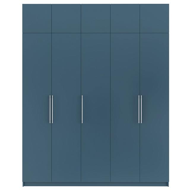 Шкаф распашной Калифорния - 5 с антресолью Альби Полуночно-синий