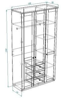 Шкаф распашной София РАХ - 19 МДФ Кашемир