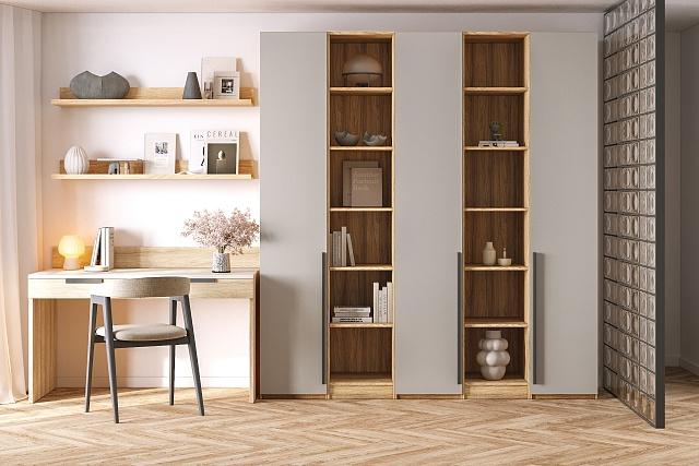 Шкаф распашной Хейсон - 14 Блэквуд Ячменный / Кашемир