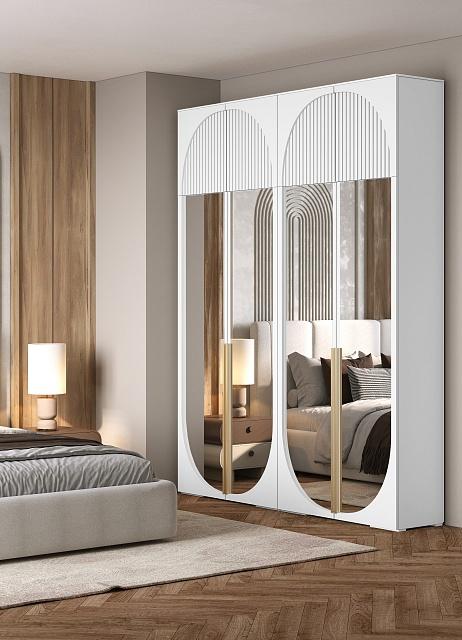 Шкаф распашной Брей - 2.2 с антресолью Белый