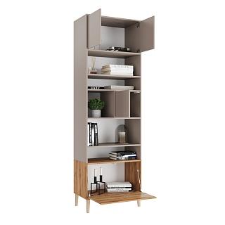 Стеллаж Скарлет - 7 Дуб Золотистый / Кашемир