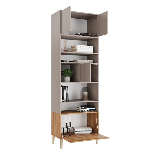 Стеллаж Скарлет - 7 Дуб Золотистый / Кашемир