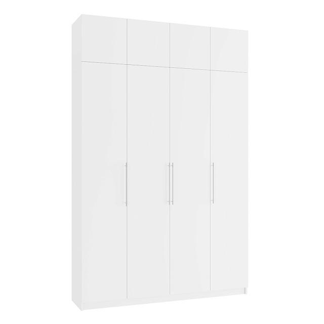 Шкаф распашной Калифорния - 4 с антресолью Белый