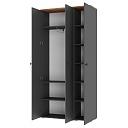 Шкаф распашной Квели - 3 Графит