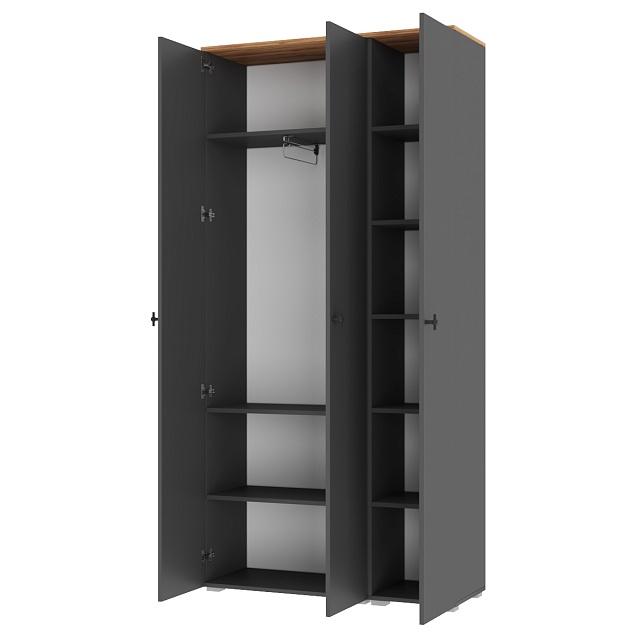 Шкаф распашной Квели - 3 Графит