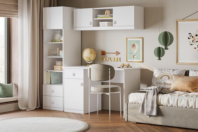 Детская стенка Скарабей - 9 МДФ Белый