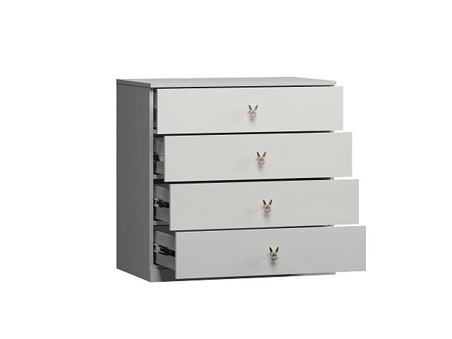 Комод Банни - 4 МДФ Светло-Серый