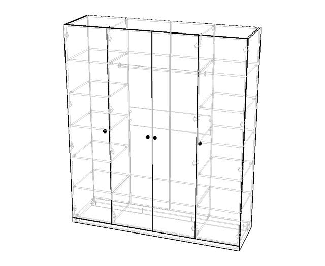 Шкаф распашной Стрекоза Mini - 4 Белый