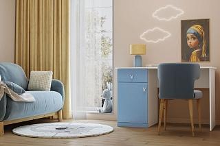 Письменный стол Банни - 5 МДФ Пастельно-Синий