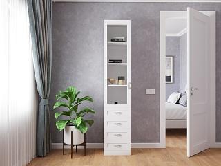 Книжный шкаф Библиограф - 1 №6 Белый