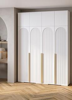 Шкаф распашной Рослин - 4 с антресолью Белый