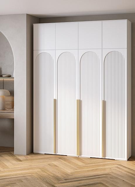 Шкаф распашной Рослин - 4 с антресолью Белый