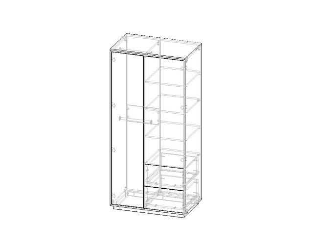 Шкаф распашной Бостон - 2 Черный