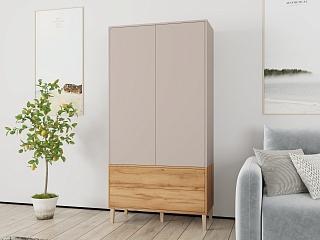 Шкаф распашной Скарлет - 12 Дуб Золотистый / Кашемир