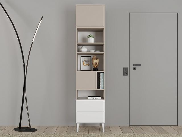 Стеллаж Скарлет - 6 Белый / Кашемир