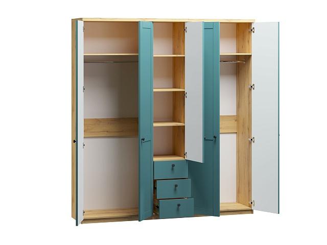 Шкаф распашной София РАХ - 13 МДФ Аквамарин