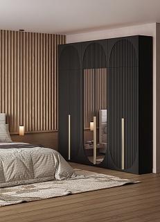 Шкаф распашной Брей - 3.1 с антресолью Черный