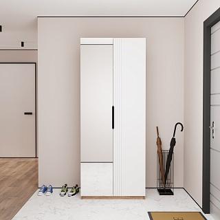 Шкаф распашной Астрис - 1 с зеркалом Белый