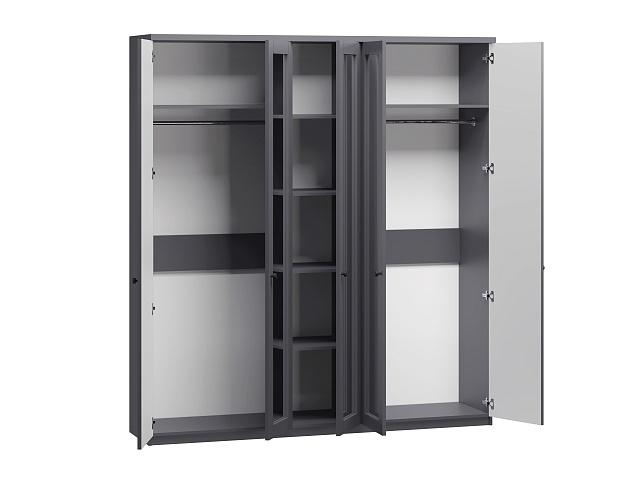 Шкаф распашной София РАХ - 9 МДФ Графит