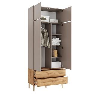 Шкаф распашной Скарлет - 11 Дуб Золотистый / Кашемир