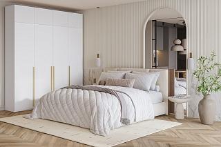 Шкаф распашной Лорена Хит - 4 с антресолью Белый