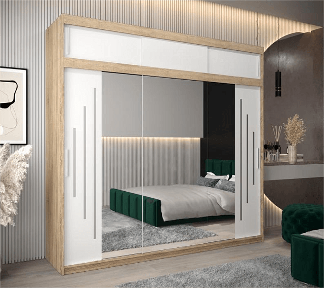 Шкаф-купе Валмиера NEW - 6А Дуб Сонома / Белый