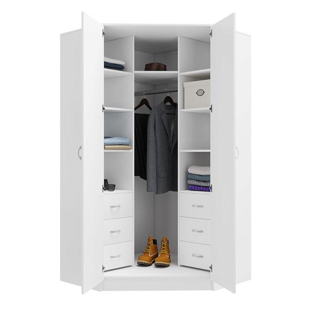 Шкаф угловой Алиса - 3 Белый