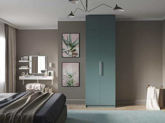 Шкаф распашной Калифорния - 2 с антресолью Сумеречный Голубой