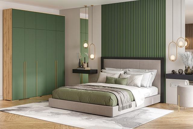 Шкаф распашной Лоренсе - 5 с антресолью Шарли Green