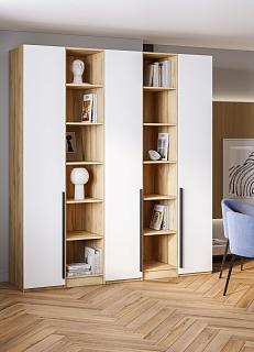 Шкаф распашной Хейсон - 14 Дуб Золотистый / Белый