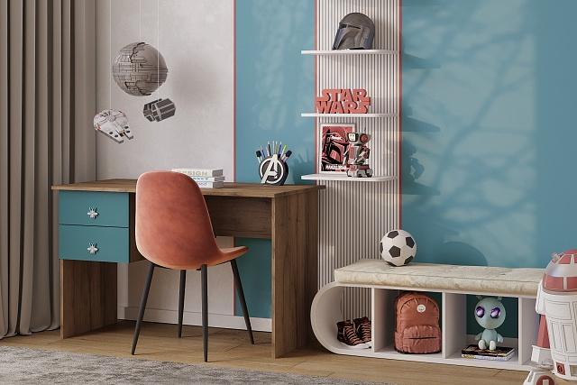 Письменный стол Скарабей - 1 МДФ Аквамарин