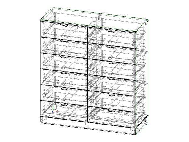 Комод Генри - 14 МДФ Черный