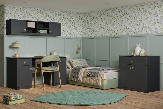 Детская стенка Банни - 5 МДФ Черный Агат