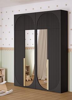 Шкаф распашной Брей - 2.1 с антресолью Черный