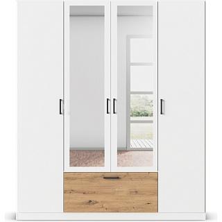 Шкаф распашной Бари - 2 Белый / Дуб Бунратти