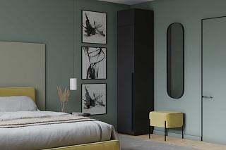 Шкаф распашной Лорена Пакс - 1 с антресолью Черный