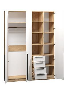 Шкаф распашной Хейсон - 20 Дуб Золотистый / Белый