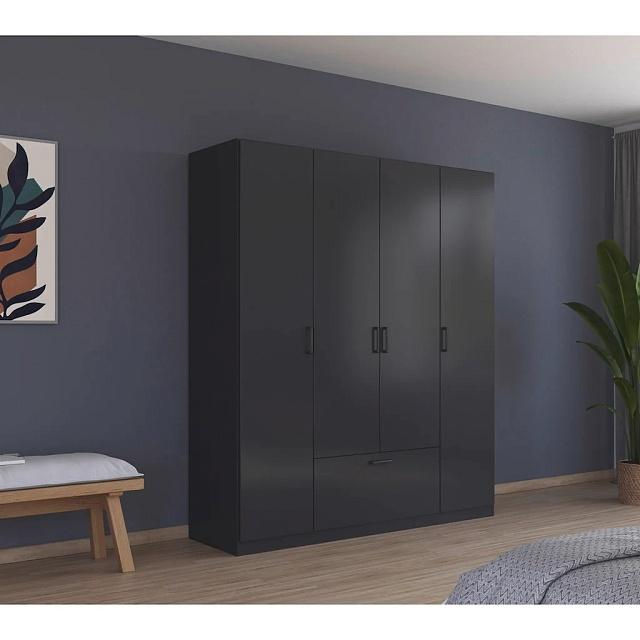 Шкаф распашной Бари - 1 Черный